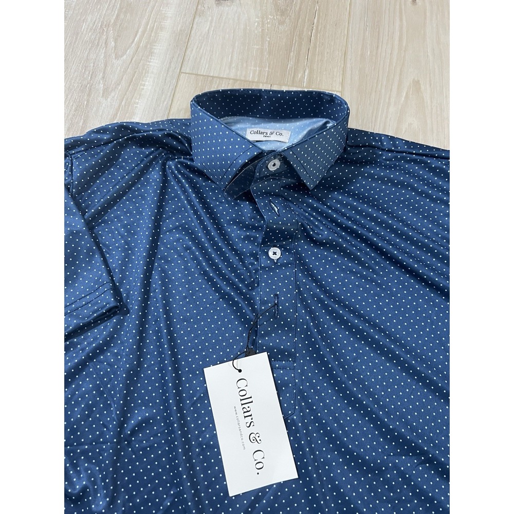 Collars and Co  Collar Polo Geometric Pattern Size S Polka Dot